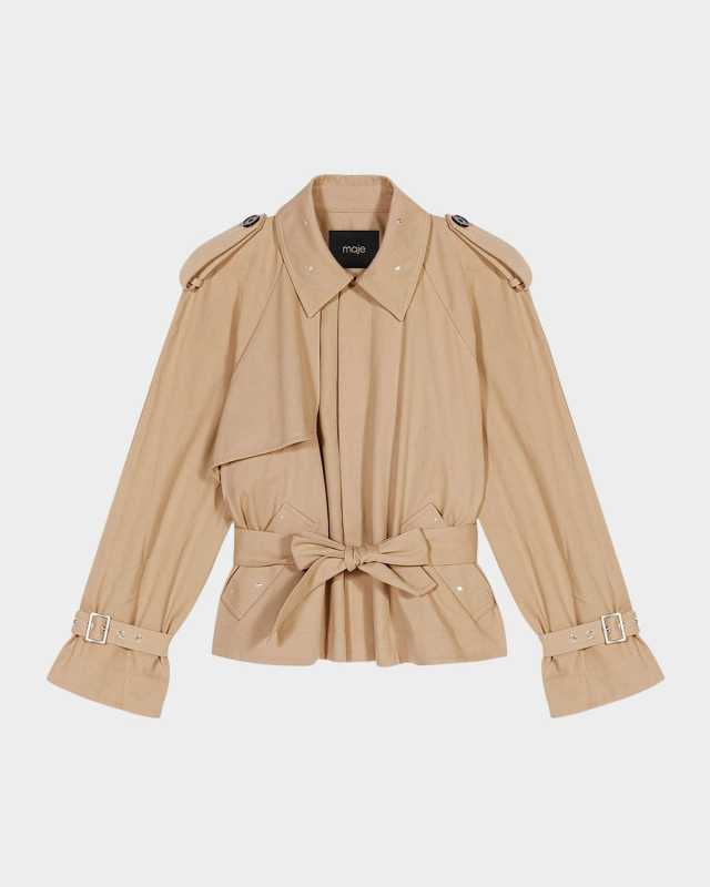 Gustuds Short Water-Repellent Trench Jacket